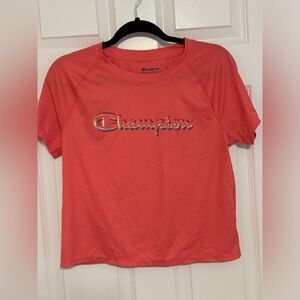 Champion cropped dry fit tee coral size small
